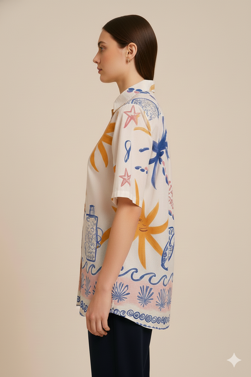 Women's Tropical Print Shirt