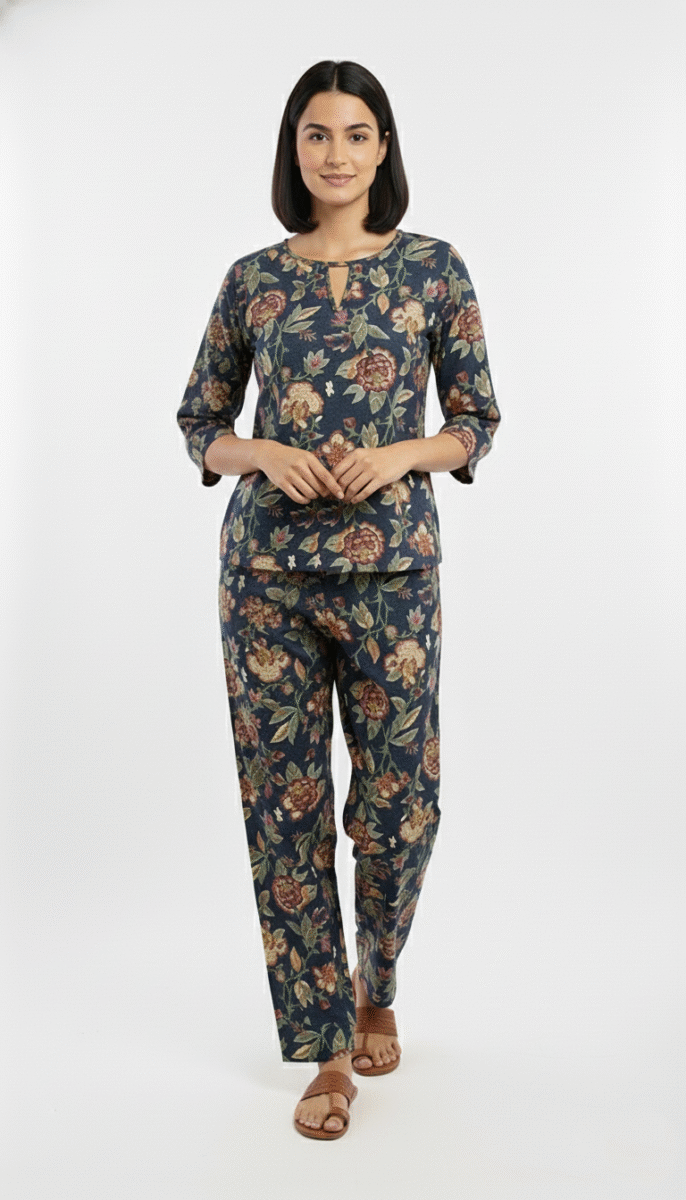  The Navy Classic Floral Co-ord Set 