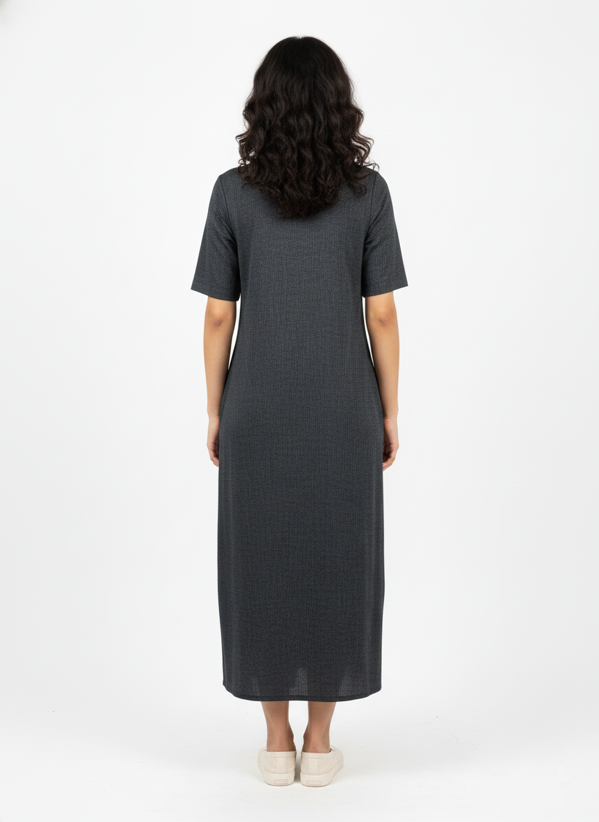 Dark Grey/Charcoal Cotton Maxi Dress