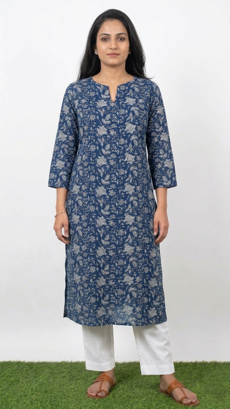 Botanical Grace: The Essential Floral Kurti