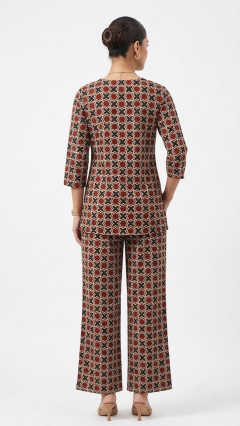 Elegant Geometric Print Co-ord Set