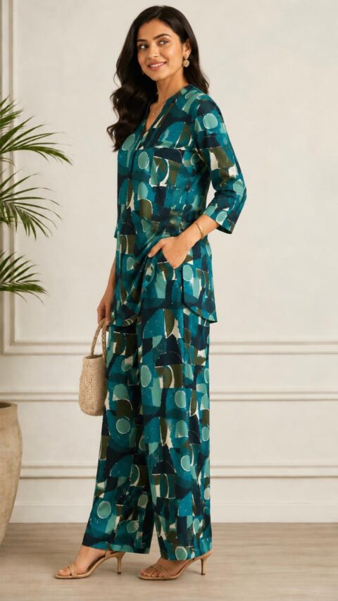 Contemporary Co-Ord Sets: Abstract vs. Fine Dabu-Style Prints - Image 3