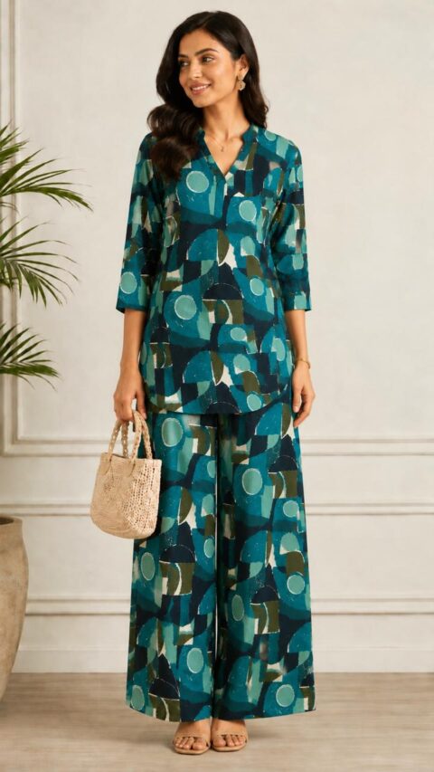 Contemporary Co-Ord Sets: Abstract vs. Fine Dabu-Style Prints - Image 5