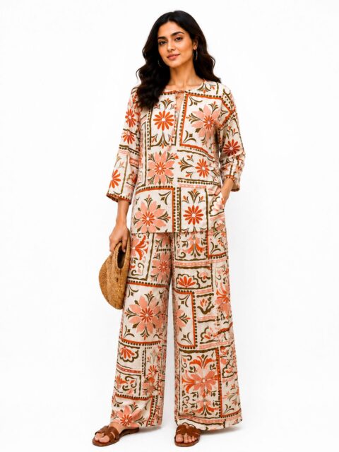 Breezy Boho: Floral Rayon Print Co-ord Set
