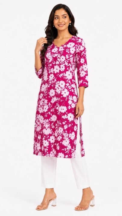The Everyday Floral Rayon Kurta - Image 7