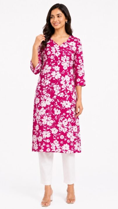 The Everyday Floral Rayon Kurta - Image 9