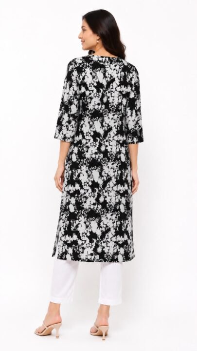 The Everyday Floral Rayon Kurta - Image 4