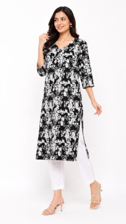 The Everyday Floral Rayon Kurta - Image 5