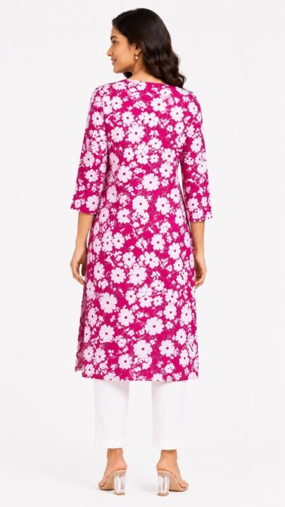 The Everyday Floral Rayon Kurta - Image 6